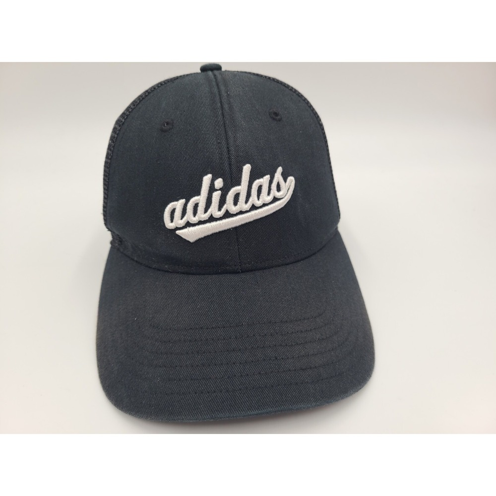 Women Adidas Aeroready Mesh‎ Trucker Snapback Hat Cap Baseball Mom Black White